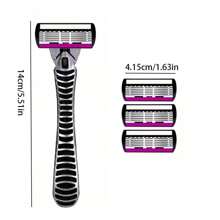6-Layer Manual Shaving Razor, European & American Style, Suitable For Men & Women, Provides Smooth Shaving Experience With Anti-Slip Strip, Applicable For 10 Occasions, Essential Tool For Daily Shaving And Hair Removal