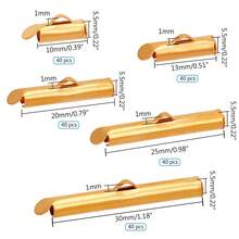 MAGICALCUTDIE 1box Iron Slide On End Clasp Tubes Slider End Caps Golden 13.5x7x3cm 3mm Inner Diameter 200pcs/Box - 金色 - 查看 2