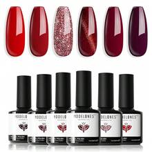 Cat Eye Gel Nail Polish Set, 6 Colors 9D Glassy Cat Eye Glitter Gel Polish Black Red Purple Blue Silver Brown Nail Polish All Seasons With Magnet Soak Off Led DIY Salon Gift-842643 - AA7RubySparks - 查看 1