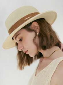 Classic Panama Straw Hat Unisex Jazz Hat Summer All-Match Anti-Ultraviolet Hat