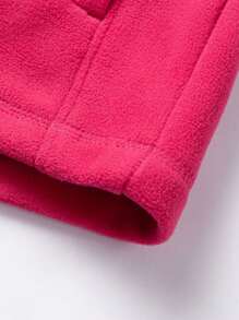 1件装 女士户外徒步登山330克加厚防风抓绒外套，冬季滑雪