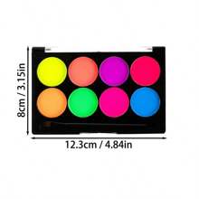 亮色水彩颜料、脸部彩绘、霓虹荧光人体彩绘。适用于万圣节、万圣节彩妆、发光派对、艺术展览、庆典、嘉年华、办公室和学校用品。 - 8色-K007 - 查看 9