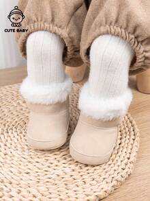 Infant Thick Warm Plush Snow Boots For Winter - Beige - View 4