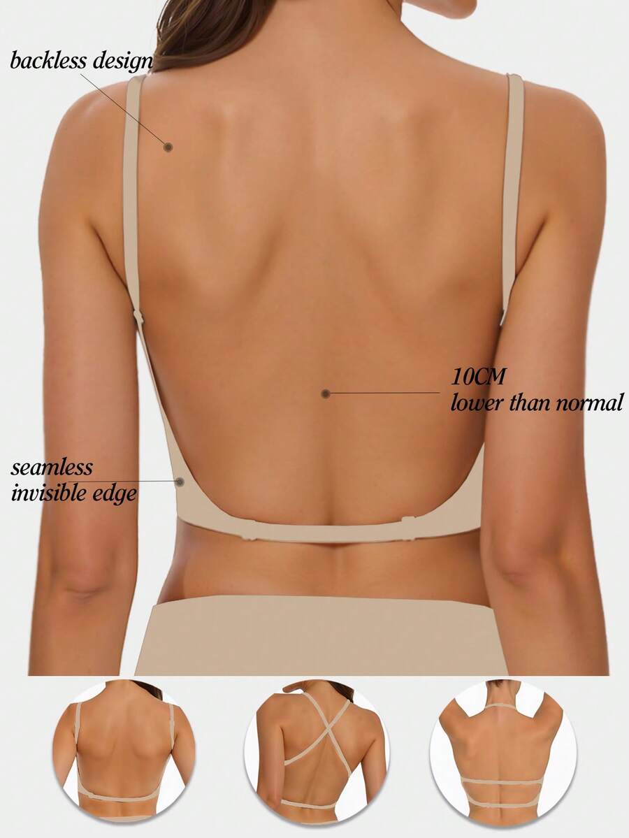 Áo ngực không dây, hở lưng dành cho nữ, áo ngực liền mạch cho mùa hè, áo ngực cô dâu, đồ lót cô dâu, 3 kiểu dây đeo, thoáng khí, dây đeo có thể điều chỉnh, nhẹ, thoải mái, phù hợp cho đám cưới, váy dạ hội, váy hai dây, cỡ cúp A/B