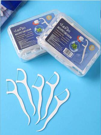 50/500 st. tandpetare med hög hållfasthet för munhygien, bärbara tandtrådspinnar i polymer, tandpetare för munvård, engångstandpetare, ultrafina tandpetare, tandtrådspinnar med hög hållfasthet, bärbara bågformade ultratunna tandpetare, transparent tandtrådsask, verktyg för munvård, tänderrengöring, vardagsrum, hem, sovrum, resetillbehör, bröllop, fest, födelsedagspresenter till män, mamma, pappa, vänner