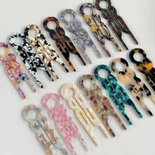 Prestige French Hair Pins, Acetate Leopard Print Hair Pin Women,Suitable All Hair Types (Multicolor-A-4PCS)Valentine's Day KEFG - BlackBrown-f-3PCS - View 5