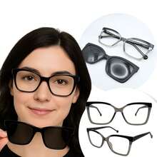 CLIPON Prescription Glasses Frame, Women's Glasses, 2 In 1 Frame, Square Model, TR90 Material, Style, Lightweight - 顏色3 - 查看 4