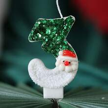 1 pieza/10 piezas Velas decorativas de Papá Noel verde con números del 0 al 9 para decorar pasteles, para fiestas de Navidad y cumpleaños, suministros de decoración de pasteles DIY, decoraciones navideñas, pijamas navideños, regalos de Navidad, decoración navideña