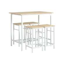 SoBuy OGT11-HG, Bar Set-1 Bar Table And 4 Stools, 5 Pieces Home Kitchen Breakfast Bar Set Furniture Dining Set Bar Table And Stools Set Bar Table And Stools Bar Table With Bar Stools Bar Table Set Dining Table Set Kitchen Table & Chair Sets Breakfast Dining Room Furniture Gray Morden Style Minimal Style Nordic Style Metal - White - View 4