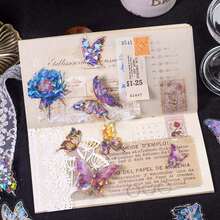 Adesivi a farfalla multicolori, collage con stampa laser 3D, utilizzati per decorare album di ritagli, 30 pezzi/confezione, adesivi per il ritorno a scuola