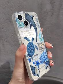 1 件夏季海洋元素鲸鱼、水母、海龟拼贴美学设计透明 TPU 防指纹手机壳兼容 16 ProMax/16/16 Pro/16 Plus/11/15/15 Pro/15 ProMax/12/13/14 ProMax/XS/XR/11 Pro/11 ProMax/12 Pro/12 ProMax/13 Pro/13 ProMax/7 Plus/14 Pro/14 ProMax/14 Plus/7 Plus/8 Plus/8/SE2/12 Mini/13 Mini，软壳，防黄变防水防震防摔防刮 - 彩色 - 查看 3