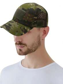 1顶军用迷彩棒球帽 - 透气战术帽,带魔术贴和眼镜槽,新款男士迷彩棒球帽,透气遮阳帽,适合户外运动、狩猎、徒步、露营、海滩、钓鱼(帽子图案随机,因为整块面料是裁剪的) - 彩色 - 查看 9