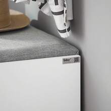 SoBuy FSR16-W, Hallway Shoe Bench Shoe Rack Shoe Cabinet With Flip-Drawer And Removable Seat Cushion, White, Depth: 30cm - Grey - View 6