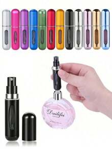 6PCS 5ml Refillable Perfume Atomizer Spray Bottles – Perfume Bottle Portable Fragrance Mist Container For Travel, Gift & Home Use – Shiny Pink