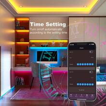 Tiras de luces LED de 4,8 a 30,5 m para decoración de dormitorios. Luces LED que cambian de color con control remoto de 44 teclas y aplicación. Sincronización de música, ajuste de tiempo y brillo ajustable. Luz nocturna para decoración del hogar, sala de estar, sala de juegos, cocina, retroiluminación de TV, decoración de Navidad y Halloween, regalos navideños. - Multicolor - Ver 8