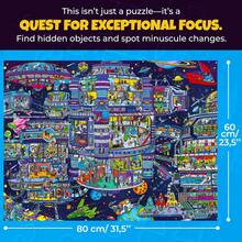 QUOKKA 1000 Piece Jigsaw Puzzle For Adults Seek & Find - Nighty Cats, Cruise Vistas & Galactic Tails - Extra Fun Challenges - Galactic Tails - 查看 3