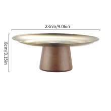 1个金属底座托盘，木纹，金/银色，简约现代风格，家用托盘，蛋糕架，甜点架，糖果碟，适用于万圣节、圣诞节、婚礼、派对、下午茶等场合 - 彩色 - 查看 17