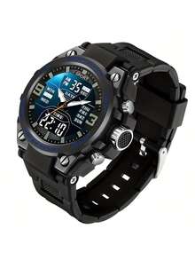 1pc Multifunctional Waterproof Sports Electronic Watch With Dual Display, Suitable For Daily Wear, Great Gift Option - one-size - View 10