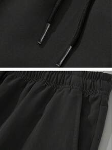 男士秋冬休闲工装裤，时尚多口袋直筒户外长裤 - 黑色 - 查看 6