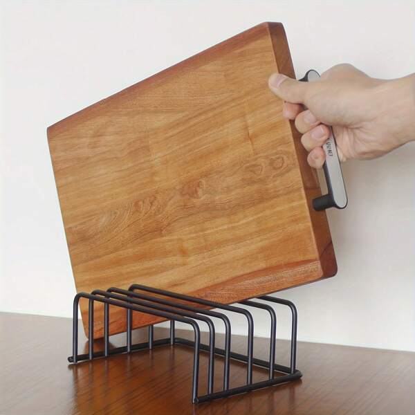 1pc Cutting Board Storage Box, Cutting Board Rack, Cutting Board Rack With Wide Slot, Cutting Board Shelf, Cutting Board Storage Shelf, Cabinet Baking Utensil Organizer, Kitchen Accessories, Kitchen Storage