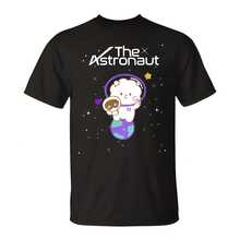 Jin Wootteo The Astronaut K-Pop T-Shirt Wo's 220g Thick Cotton T-Shirt With Butterfly Pr40 - 黑色1 - 查看 1