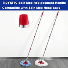 Spin Mop Replacement Handle Compatible With O Cedar Mop Replace Head Base, 4-Section 2.5-To-5 Foot Mop Stick, Germany Screw (Mop Base&Refill Not Included)