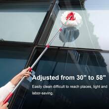 Spin Mop Replacement Handle Compatible With O Cedar Mop Replace Head Base, 4-Section 2.5-To-5 Foot Mop Stick, Germany Screw (Mop Base&Refill Not Included)