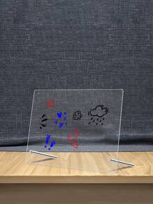 1 pieza Pizarra de mensaje transparente de acrílico (incluye 6 marcadores blancos), pizarra de escritura borrable para notas y exhibición