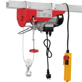 Stakmann Paranco Elettrico 1000W Argano Montacarico Fili Verricello Paranchi Elettrici Sollevatore Carico Sollevamento 220 V Sovraccarico Ascensore Con Telecomando (200kg/400kg)
