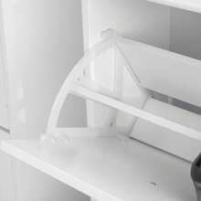 SoBuy FSR78 Shoe Tipper Shoe Cabinet With 2 Flaps Shoe Rack With 4 Shelves Shoe Chest Shoe Rack Light Grey W X H X D Approx.: 54 X 83 X 24 Cm - 白色 - 查看 5