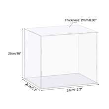 Clear Display Case, Acrylic Box Assemble Dustproof Box Showcase For Collectibles, Crafts - Clear 12.2x6.3x10 Inch - View 2