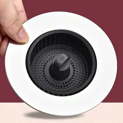 Kitchen Sink Strainer, Sink Drain Stopper With Pressure-Activated Pop-Up, Bathroom Basin Drain Plug With Copper Core, Universal Bathroom Drain Accessories, Bathroom Floor Drain, Anti-Insect Closed Cover, Toilet Anti-Odor Drain Stopper With Pressure-Activated Pop-Up, Kitchen Sink Strainer, Pressure-Activated Pop-Up Drain Filter, Universal, Sealing Ring Anti-Leakage, Multi-Purpose Basket For Residue Filtration, Upgraded Water Storage Design