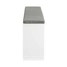 SoBuy FSR119-W, Hallway Shoe Bench Shoe Rack Shoe Cabinet With Seat Cushion And Flip-Drawer - 白色 - 查看 4