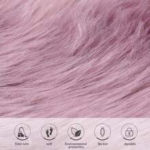 D1Pc Faux Sheepskin Wool Fur Car Seat Cover For Cars SUV Trucks Universal Fit Soft Plush Synthetic Wool Buck Fur Car Seat Cushions Dusty Rose 7001 - 達斯蒂羅斯 - 查看 6