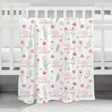 Floral Baby Blankets For Girls - Super Soft Nursery Minky Blanket, Newborn Baby Blanket With Double Layer Dotted Backing, Pink Bed Throw Blanket, 30 X 40 Inch - Pink Flowers - View 6