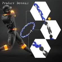 6 collares de béisbol de 18 pulgadas, 3 cuerdas trenzadas, collar de tornado, collar deportivo, collares de béisbol de titanio para fanáticos del deporte - Estilo C - Ver 10