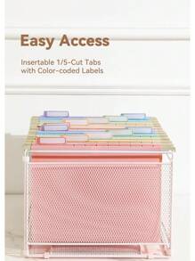 Plastic Hanging File Folders, Letter Size, 12 Pack Pastel Hanging Folders, With Insertable 1/5-Cut Tabs For Filing Cabinets2025 - 1 - 查看 3