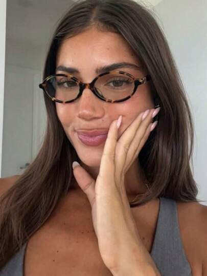 1 Paio di Occhiali da Donna Alla Moda con Lenti Ovali Trasparenti, Adatti per Lettura, Ufficio, Appuntamenti, Feste