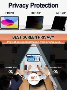 ZYONS 2 piezas Protector de pantalla de vidrio templado anti-espía para iPad, dureza 9H, anti-arañazos y anti-huellas, compatible con modelos de iPad Mini/Air/Pro, anti-explosión y anti-caídas, compatible con lápiz, apto para uso en oficinas, protección de privacidad, anti-espía, regalo de cumpleaños para familia y amigos.