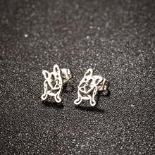 1 Pair Of Stainless Steel Small Animal Earrings, Simple And Cute Pet Cat And Dog Stud Earrings Suitable For Women, Suitable For Daily Wear, Jewelry Gift - Silver - View 4