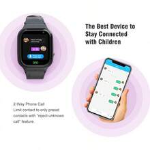 4G Kids Smart Watch - Boys Girls GPS Tracker Kids Smartwatches Phone Watch Video Call SOS Alarm Voice Chat And Touch Screen Game Real Time Tracking Smartwatch For Age 3-12 (Pink) - Đen - Xem 5