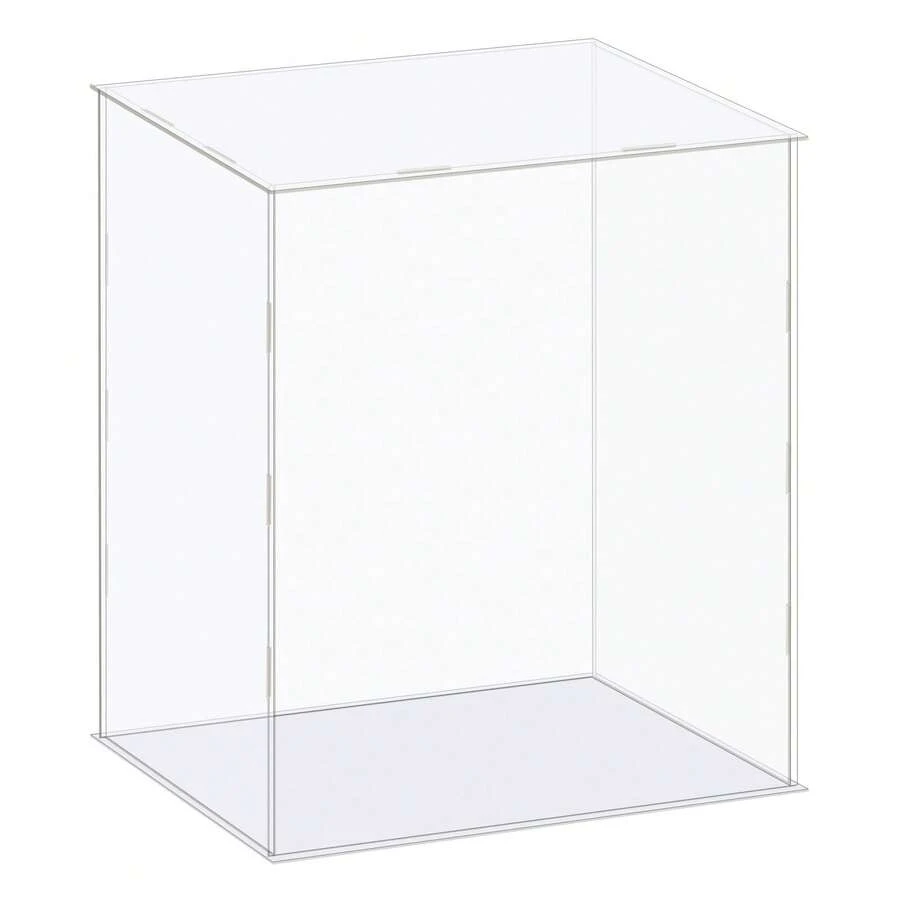 Clear Display Case, Acrylic Box Assemble Dustproof Box Showcase For Collectibles, Crafts - Clear 14.1x8.3x14.1 Inch - View 1