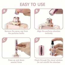 1/3/5Pcs,5ml Perfume Bottle With Bottom Filling, Perfume Bottle Self-Pump Type, , Refillable Spray Bottle, Portable Cosmetic Bottle