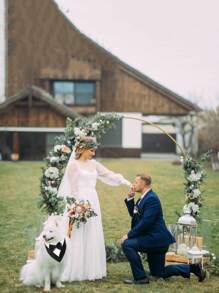 1 بدلة كلب، وشاح كلب للزفاف، طوق ربطة عنق للحيوانات الأليفة، بدلة رسمية قابلة للتعديل للكلاب والقطط لحفلات عيد الميلاد، مناسبة للكلاب والقطط الصغيرة والمتوسطة والكبيرة، ملابس كلب لعيد الحب