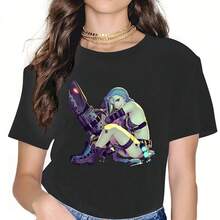 Jinx V  Wo's Arne League Of S LOL Anime Unique S Short Sve Round Neck T-Shirt Cotton Ad9 - 黑色9 - 查看 1