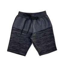 Bermuda Bicolor Shorts Infantil Masculina Moletom Moletinho Menino criança 02 a 12 anos - Chumbo - Visão 1