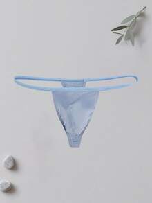 2 件男士丁字裤时尚性感纯色男士休闲运动基本款内裤针织舒适柔软低腰男士丁字裤 - 彩色 - 查看 4