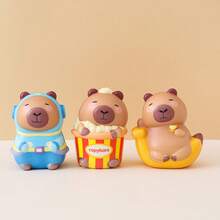 1/3/6 件随机款式可爱水豚挤压慢回弹玩具，可爱减压仿真动物挤压玩具，适合成人儿童，可爱感官坐立不安玩具