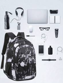 Balo thời trang nhiều màu dung tích lớn, Balo phong cách học sinh, Balo nhẹ, Balo học sinh dung tích lớn, Balo máy tính nhiều ngăn dung tích lớn rộng rãi có thể đựng vừa máy tính xách tay 15,6 inch, Dây đeo vai có thể điều chỉnh, Dây đeo vai thoải mái và thoáng khí, Một chiếc túi không thể thiếu cho học sinh tiểu học, học sinh trung học cơ sở và sinh viên đại học trong mùa tựu trường, Quà tặng tinh tế - màu đen - Xem 2