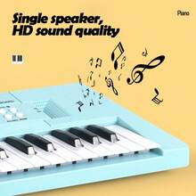 Teclado electrónico de piano de 37 teclas con micrófono, material de ABS, funcionamiento a batería, conexión USB, juguete - teclado electrónico de 37 teclas - Ver 3